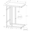 Accent Table, C - Shaped, Contemporary And Modern - Gray / Black - Image 7