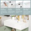 Bathroom Vanity, Combo Cabinet, Bathroom Storage Cabinet, Single Ceramic Sink, Right Side Storage - Green - Image 7