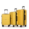 Hardshell Suitcase Spinner Wheels Pp Luggage Sets Lightweight Durable Suitcase With Tsa Lock, 3 Piece Set (20/24/28) - Yellow - Image 5