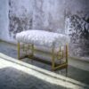 Bagley II - Bench Faux Fur - White / Gold - Image 2