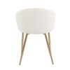Claire - Contemporary / Glam Chair (Set of 2) - Gold / White - Image 5