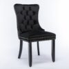 Nikki - Modern, High-End Tufted Solid Wood Contemporary Velvet Upholstered Dining Chair With Wood Legs Nailhead Trim (Set of 2) - Black - Image 4