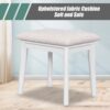 Classic Wood Makeup Vanity Set With Flip-Top Mirror And Stool, Dressing Table With Three Drawers And Storage Space - White - Image 7
