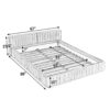 Modern Queen Size Upholstered Bed Frame With Chenille Fabric And Pleated Design - Gray - Image 2