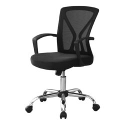 Office Chair, Adjustable Height Swivel, Ergonomic, Armrests, Mesh, Contemporary & Modern - Black