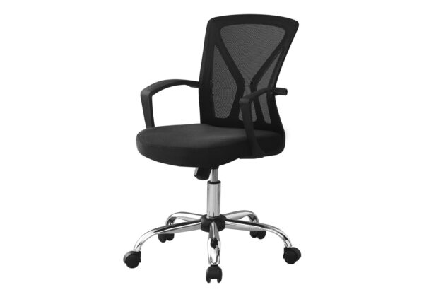 Office Chair, Adjustable Height Swivel, Ergonomic, Armrests, Mesh, Contemporary & Modern - Black