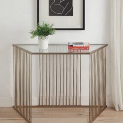 Oaklie - Clear Glass Top Sofa Table - Champagne