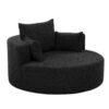 360 Degree Swivel Accent Barrel Chair With Removable Pillows - Black - Image 13