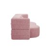 Modern Floor Sofa With 2 Pillows, Convertible Teddy Fabric Foam Filled Sleeper Sofa Bed, Full Size Folding Mattress For Living Room Guest Bed, Playroom, No Assembly Required - Pink - Image 10