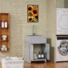 Bathroom Sink Vanity Laundry Utility Cabinet With Stainless Steel Sink Combo - Gray - Image 3