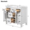 Bathroom Vanity Cabinet With Resin Integrated Sink 4 Drawers, 2 Doors - White - Image 12