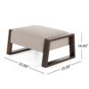 Sleek And Stylish Ottoman Polyester With Rubberwood Legs - Beige - Image 2