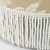 Yolanda - Floral Round Upholstered Accent Ottoman - Champagne Beige / Ivory - Image 4