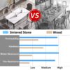 63" Modern Artificial Stone White Curved Black Metal Leg Dining Table, 6 People - White - Image 10