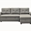 Convertible L Shaped Sectional Sleeper Sofa Bed, Saving Pull Out Couch - Gray - Image 3