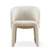 Modern Accent Chair White Single Sofa Chair, Upholstered Side Chair Teddy Comfy Chair For Dining Room / Bedroom / Living Room / Reception 1 Piece - Off White - Image 5