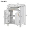 Bathroom Vanity Combo With Ceramic Sink, Luxurious Space-Saving Vanity, 2 Soft-Close Doors - Gold / White - Image 13