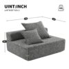 Loveseat Frame For Oversized Modular U Shaped Sectional Floor Couch Convertible Compressed Couch, Spacious Foam Filled Sofa - Gray - Image 10