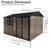 10'x8' Garden Sheds Outdoor Storage Sheds With Window - Brown / Black - Image 4