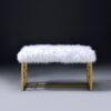 Bagley II - Bench Faux Fur - White / Gold - Image 9