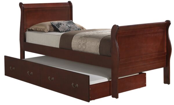 Twin Bed With Storage Classic - Cherry