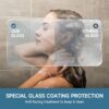 Frameless Single Sliding Shower Door With Soft Close, 5 / 16" Clear Nano Coated Tempered Glass, 60" X 60" - Matte Black - Image 12