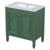 30" Bathroom Vanity With Sink, 2 Doors With Shelf, Soft Close Door Hinges, Vintage Style - Green - Image 16
