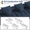Modern Oversized Modular Sectional Sofa, Sparkling Chenille Soft Cushion Sofa With 6 Pillows, 6 Pieces Diy Combination Tufted Sofa, No Assembly Required - Blue - Image 15