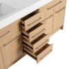 72" Freestanding Bathroom Vanity With Double Resin Sink Plywood Construction - Oak - Image 11