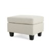 Springfield - Ottoman Contemporary Design Fabric Birch Wood Legs - Beige - Image 4