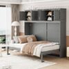 Queen Size Murphy Modern Bed With Top Cabinets For Space Saving And Comfort - Gray - Image 18