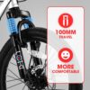S20101 20" Kids' Bike, Boys Girls Mountain Bike Ages 8-12, 7 Speed Teenager Children Kids' Bicycles, Front Suspension Disc Brake Rear V-Brake, High Steel Frame - White - Image 2