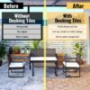 Interlocking Deck Tiles Checker Pattern 12" X 12" Square Acacia Hardwood Outdoor Flooring - Yellow - Image 12