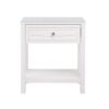 Dylan - Wooden End Side Table Nightstand With Glass Top And Drawer - White - Image 2