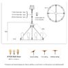 6 Light (No Bulbs) Wagon Wheel Chandelier Farmhouse Modern Small Round Chandelier For Living Room Kitchen Island Foyer Hallway Entryway Bedroom Dining Room Light Fixture Ceiling Hanging - Matte Black - Image 8
