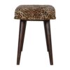Leopard Print Deep Button Bench - Walnut - Image 9