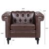 1 Seater Aesthetic Sofa For Living Room - Brown - Image 15