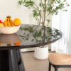 Modern High Gloss Minimalist Round Dining Table - Black - Image 4