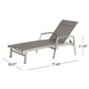 Oxton - Outdoor Chaise Lounge With Adjustable Aluminum Frame - Gray - Image 2