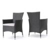 Dimensional Outdoor Dining Chair With Cushion Seat And Iron Frame (Set of 2) - Gray - Image 4