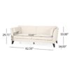 3 Seater Fabric Sofa, With Birch Legs, Study And Living Room - Beige - Image 12