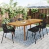 Modern Simple Art Style Patio Dining Chairs With Breathable Design, Metal Legs And Plastic Backrest (Set of 2) - Black - Image 4
