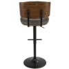Lombardi - Mid-Century Modern Adjustable Barstool With Swivel With Straight T Footrest (Set of 3) - Black / Walnut / Gray - Image 5