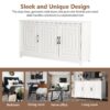 TV Stand For TVs Up To 65", Modern Entertainment Center Media Console Cabinet With 2 Spacious Storage Space - White - Image 8