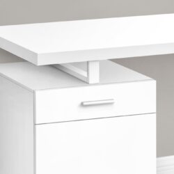 Computer Desk, Home Office, Laptop, Left, Right Set-Up, Storage Drawers, Work, Contemporary, Modern - White