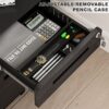 3 Drawer Mobile File Cabinet Under Desk Office, Simple Style Versatile Storage Cabinet, 5 Wheel Design Anti-Tilting Cold Rolled Steel Waterproof Moisture-Proof - Black - Image 22