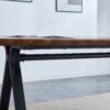 Herringbone Pattern Dining Table A Perfect Match For Modern Minimalist And Industrial Home Styles - Walnut - Image 13