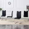 (Set of 4) Material Bow Shaped Chairs Perfectly Integrated Into Industrial And Modern Home Design - Black - Image 6