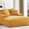 Cloudline - Oversized Chaise Lounge Chair In Soft Corduroy, Modern Comfy Couch With Full Foam Cushioning, Cozy Sleeper Sofabed For Living Room - Yellow - Image 5