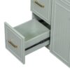 Bathroom Vanity, Transitional Style Bathroom Cabinet With Resin Sink, Single Bathroom Cabinet, With 2 Drawers And 1 Adjustable Storage Shelf, 2 Soft-Close Doors - Green - Image 21